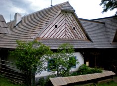 Museum of Folk Architecture on Vesely hill - shingel covered roofs